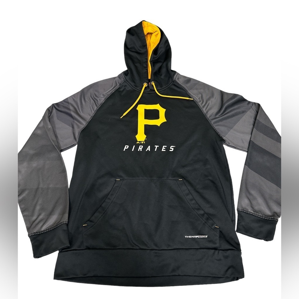 Pittsburgh Pirates Men’s Hoodie by Majestic. Medium Black/Gray/Yellow.Excellent